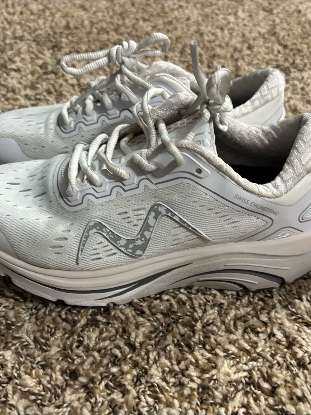 MBT Women's White Athletic Walking Shoes with Subtle Gray Accents